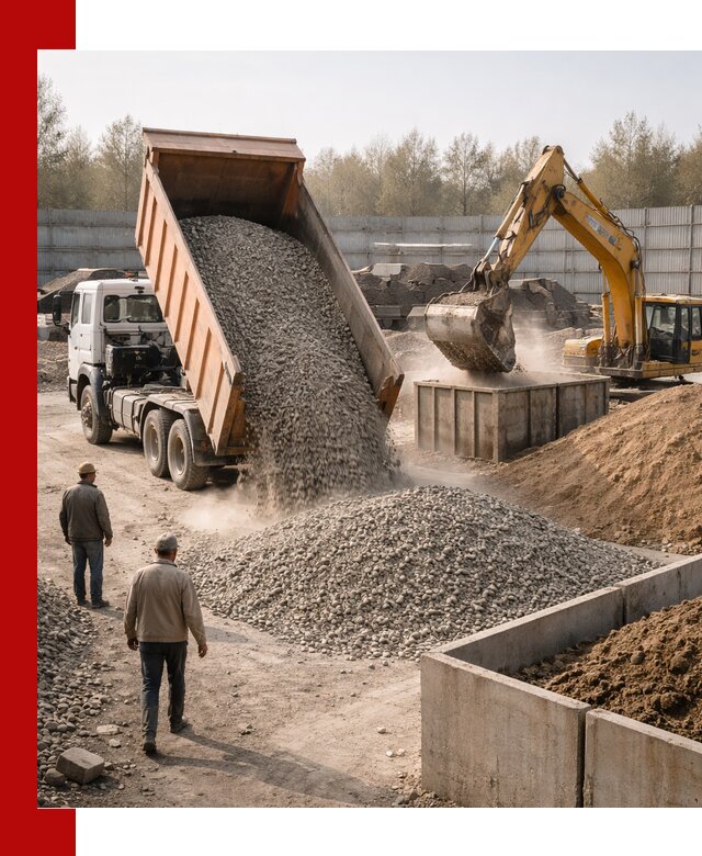 Доставка нерудных материалов с погрузкой и разгрузкой в Якутске