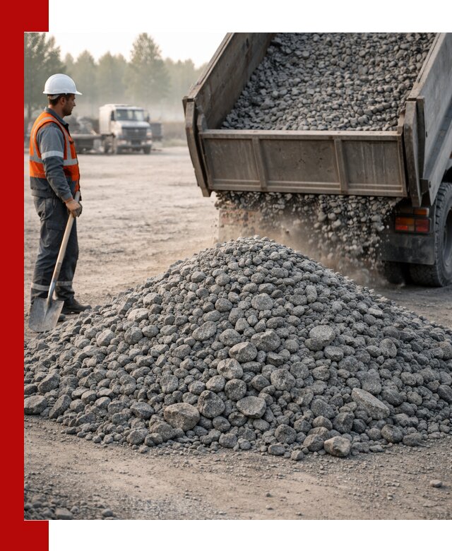 Гранитный щебень фракции 100–201 для строительства в Якутске