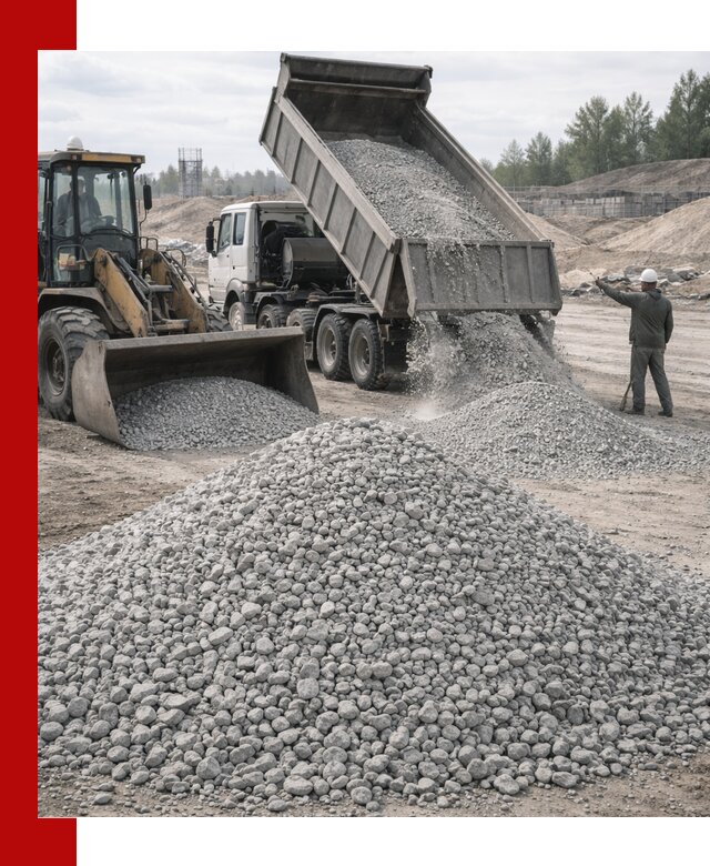 Доставка известнякового щебня фр. 5–20 в Якутске