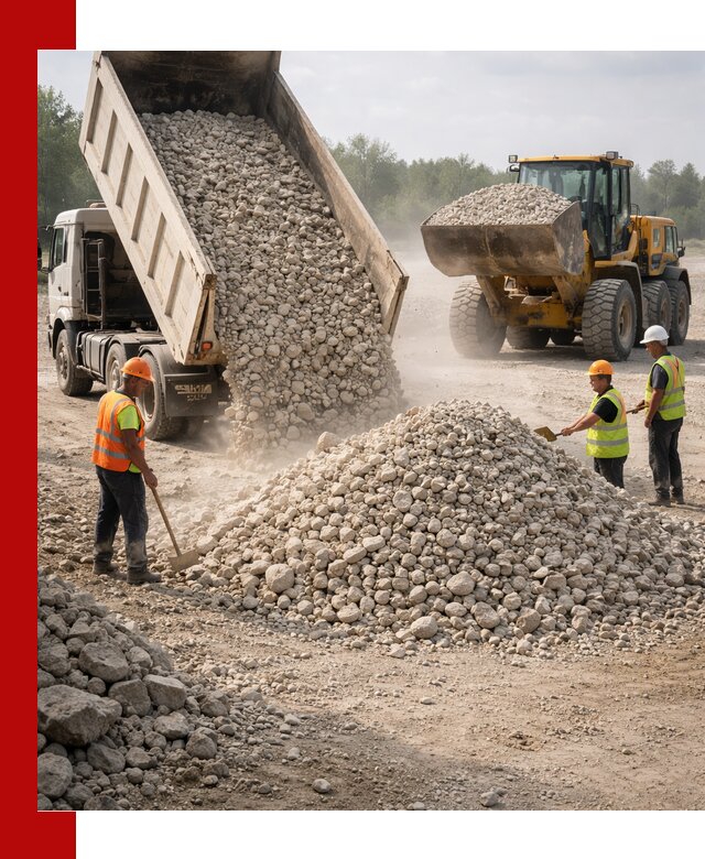 Доставка известнякового щебня фр. 40-70 в Якутске