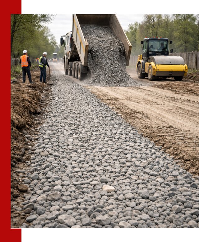 Доставка щебня для отсыпки дорог в Якутске высокого качества