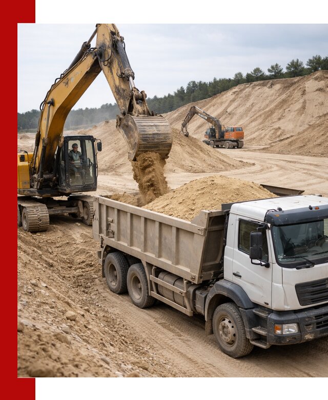 Доставка карьерного песка с самосвалами и разгрузкой в Якутске