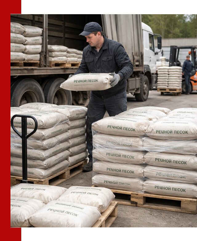Речной песок в мешках с доставкой в Якутске