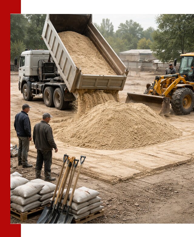 Доставка мытого песка в Якутске с самосвалами по выгодной цене