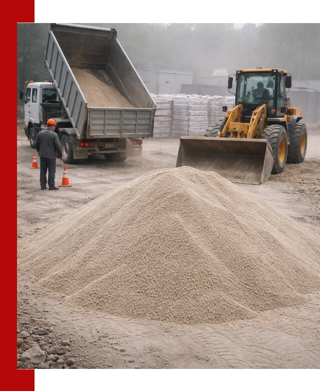 Кварцевый песок фракция 0–8 для стройработ в Якутске