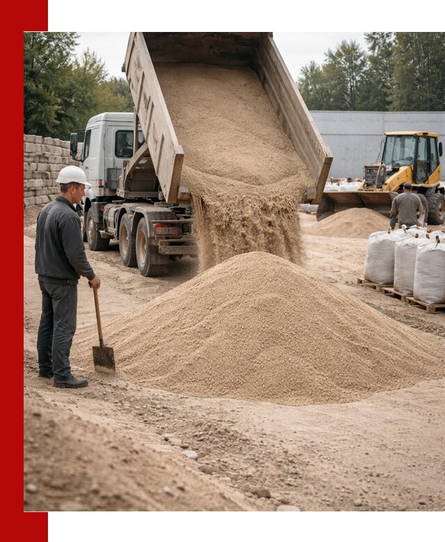 Кварцевый песок фракция 0–3 мм с доставкой в Якутске