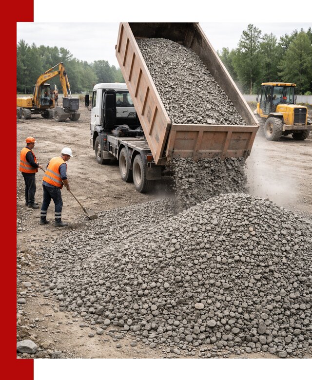 Доставка гравия фракции 40-70 в Якутске оптом и в розницу