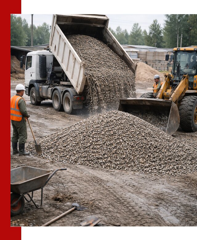 Мытый гравий с доставкой в Якутске от карьера до участка