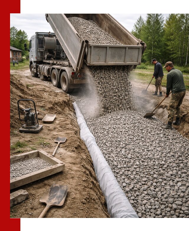 Гравий для дренажа с доставкой в Якутске качественный и недорогой