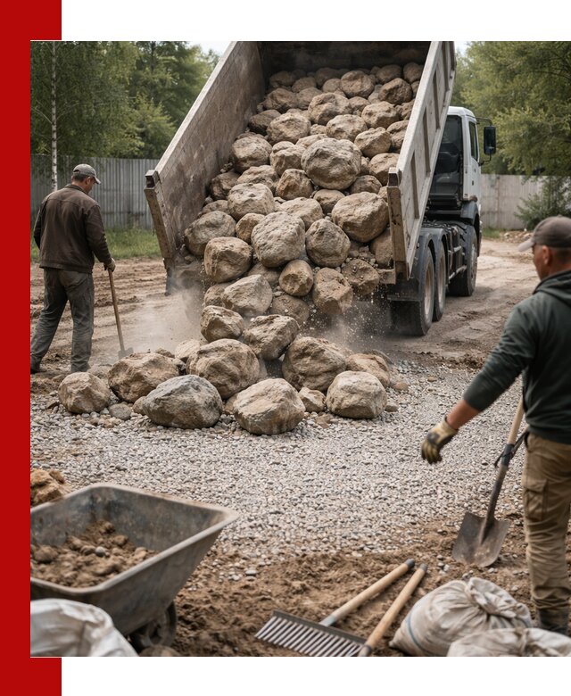 Доставка и укладка булыжника в Якутске