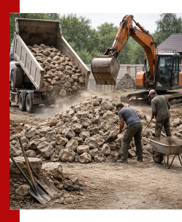 Доставка и разгрузка бутового камня в Якутске