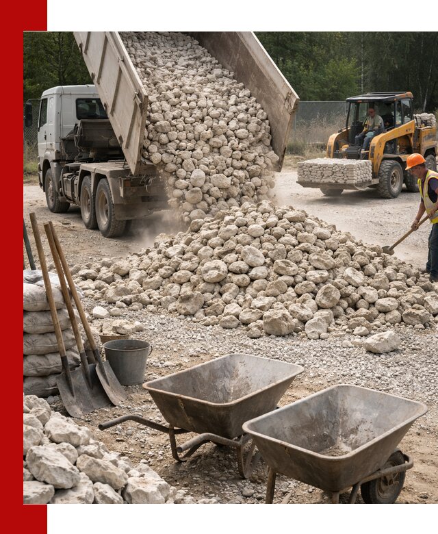 Доставка и продажа бутового известнякового камня в Якутске