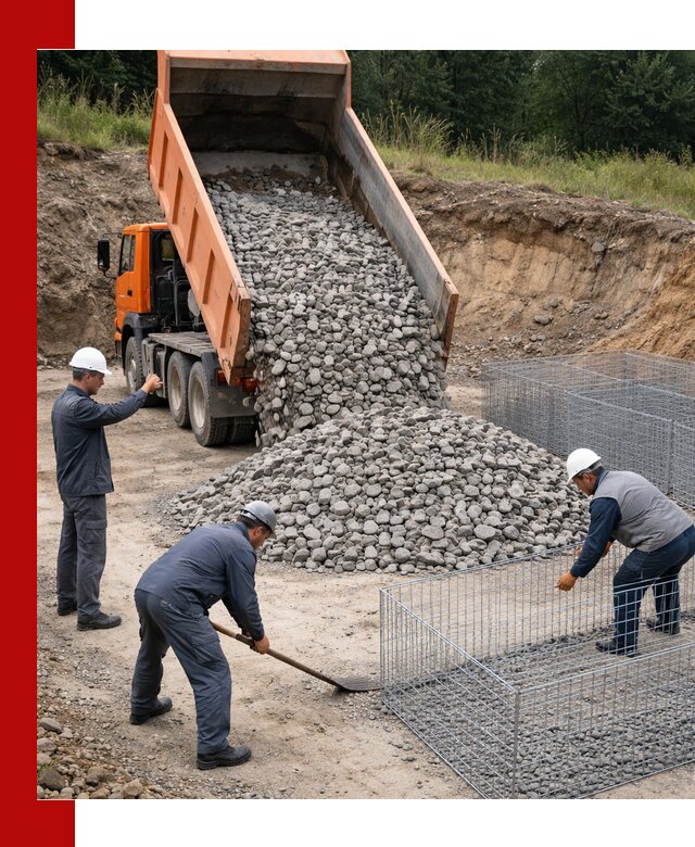 Камень для габионов с доставкой в Якутске быстро и надёжно