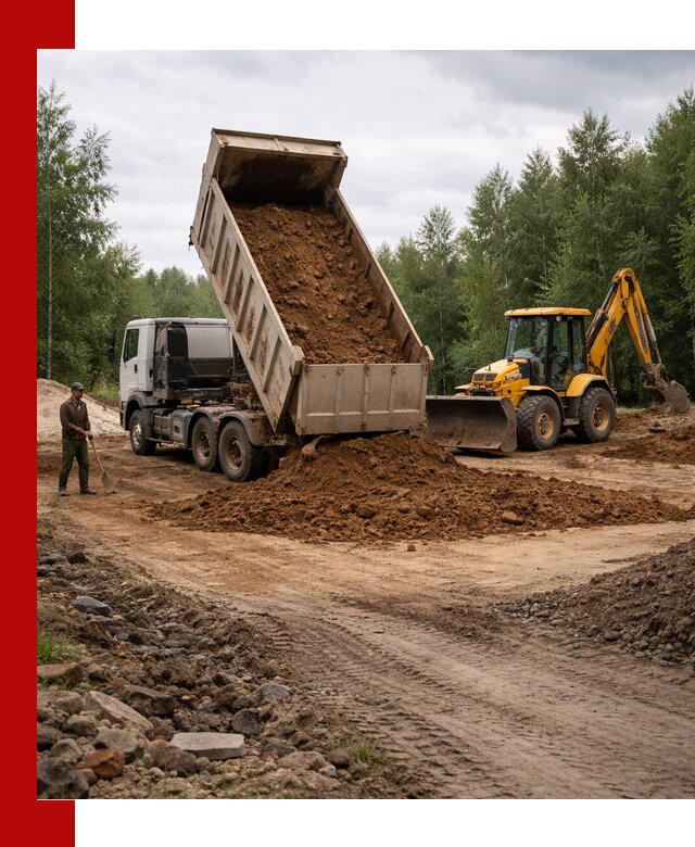 Доставка суглинка самосвалами в Якутске подсыпка и планировка