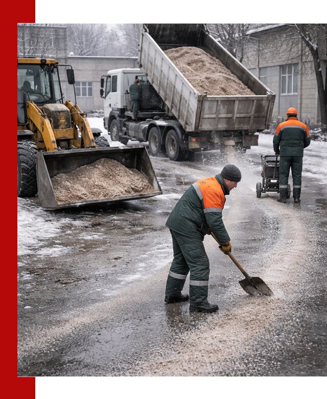 Реагент против гололеда с доставкой и нанесением в Якутске