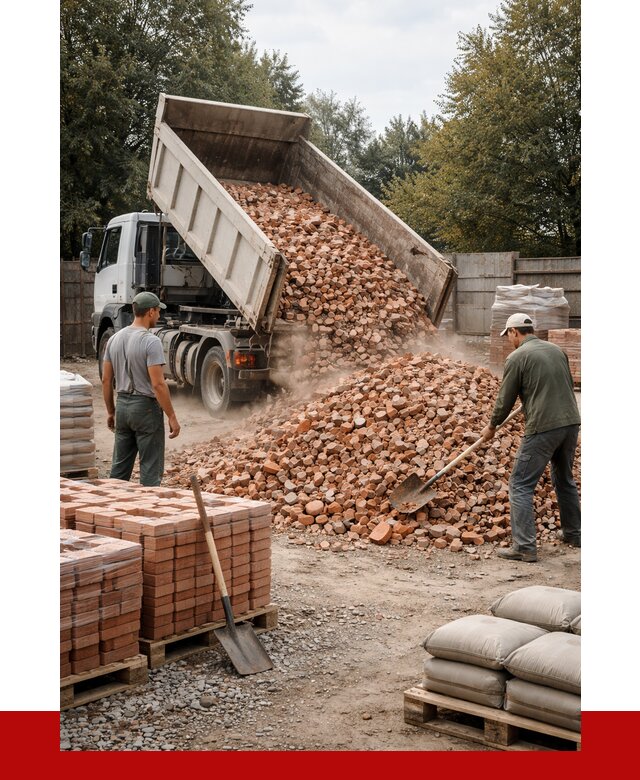 Бой кирпича в Якутске с доставкой от 4374 руб/куб | ПРОНЕРУДКтс