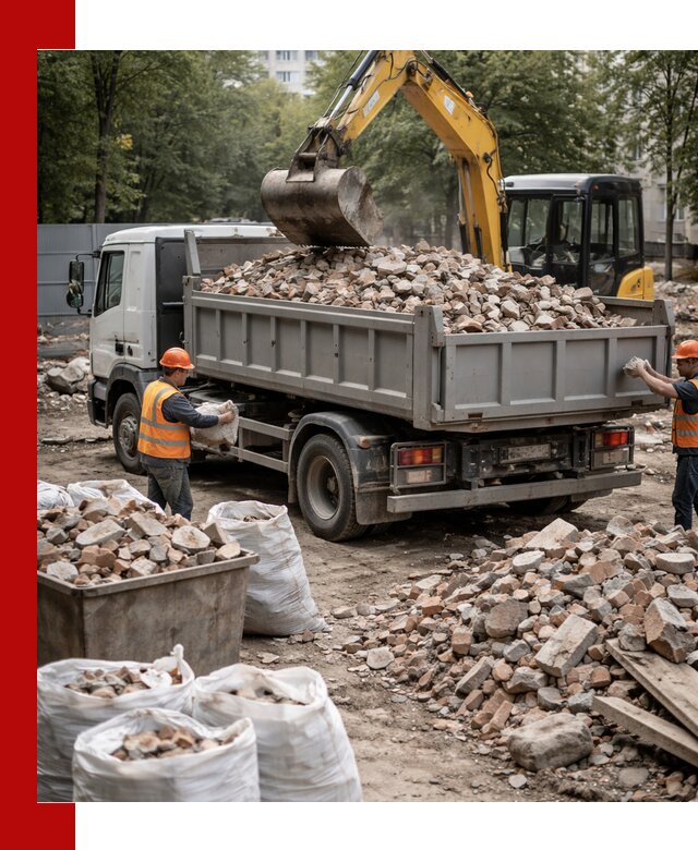 Вывоз строительного мусора в Якутске с самосвалами и контейнерами