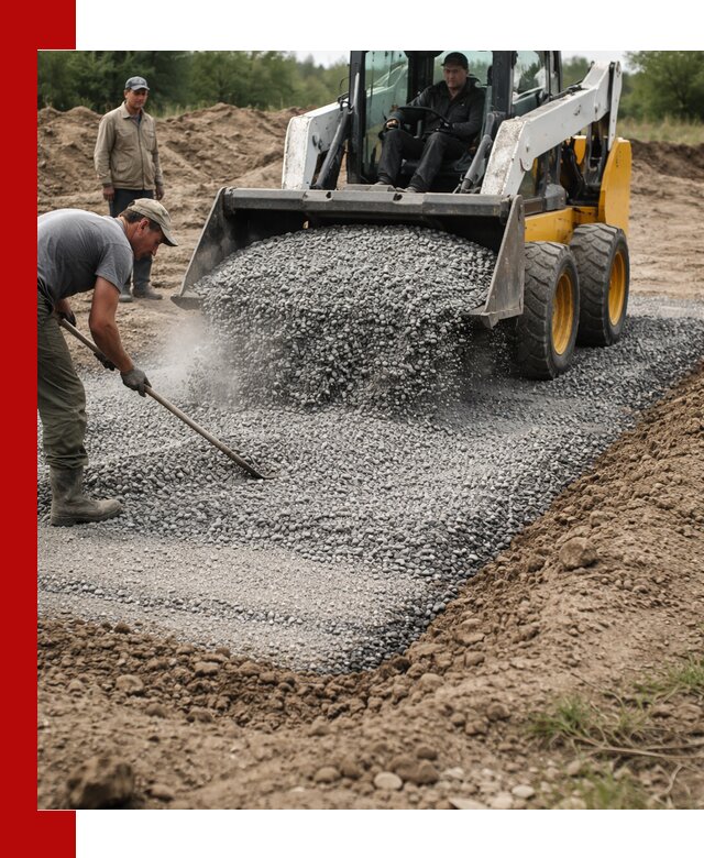 Устройство щебеночной подушки в Якутске для дорог и фундаментов